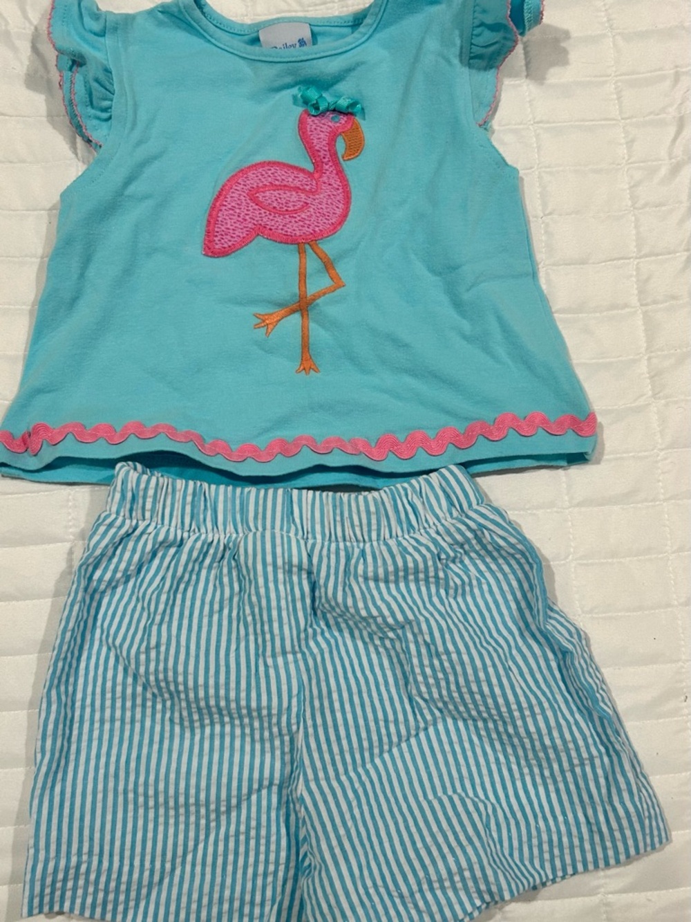 Toddler Flamingo Matching Set - Aqua Pink